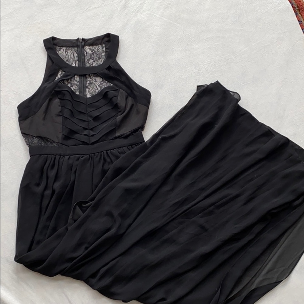 BCBG size 6 black lace prom dress